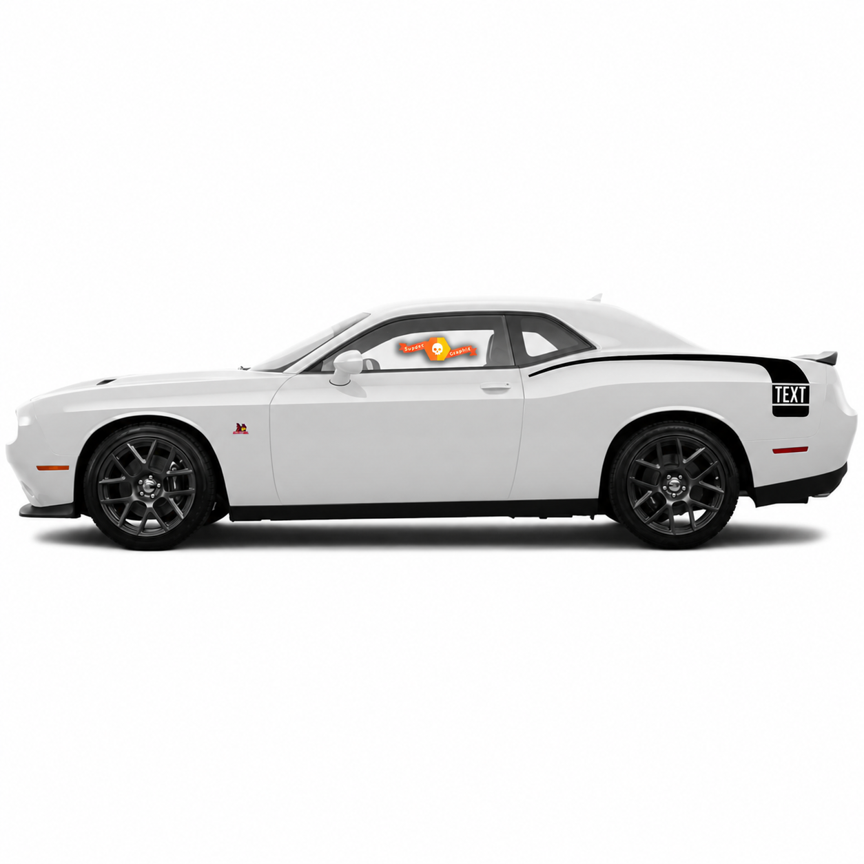TEXT Hockey Stick Stripe Paar Zijkant Achter Spatbord Vinyl Decal Sticker voor Dodge Challenger 2008-2014