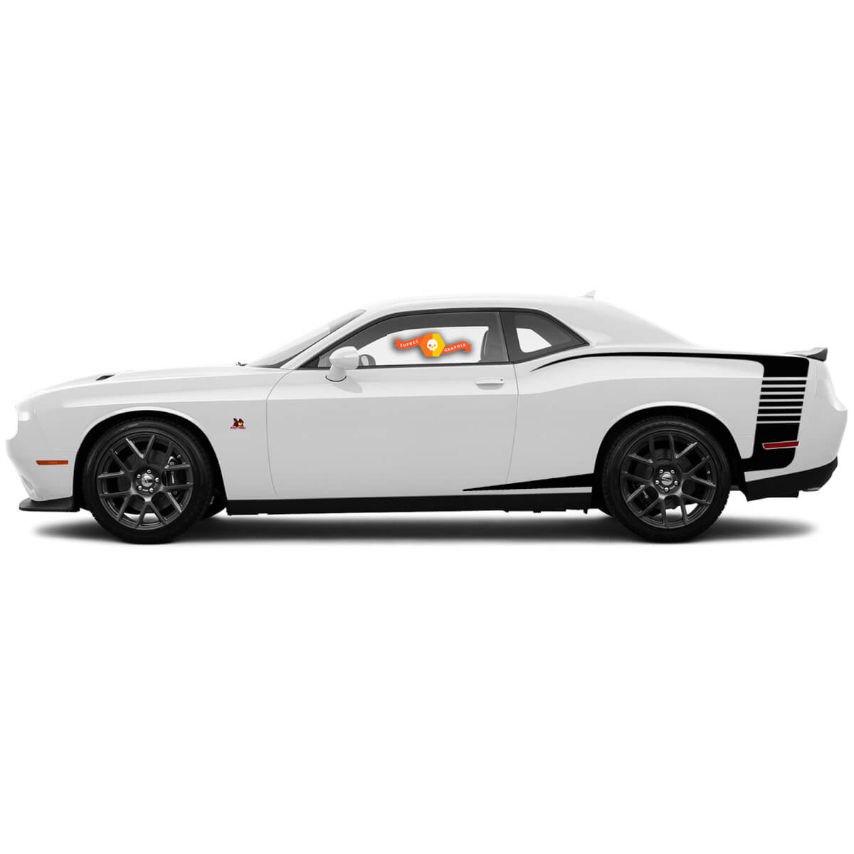 Voor 2015-2018 Dodge Challenger Reverse C Streep Achterkwart Zijstrepen Stickers Decals
