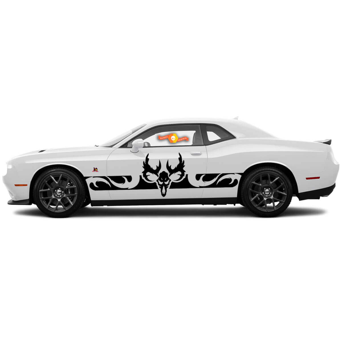 2 Side Dodge Challenger Ram Skull Side Vinyl Stickers Grafische Sticker
