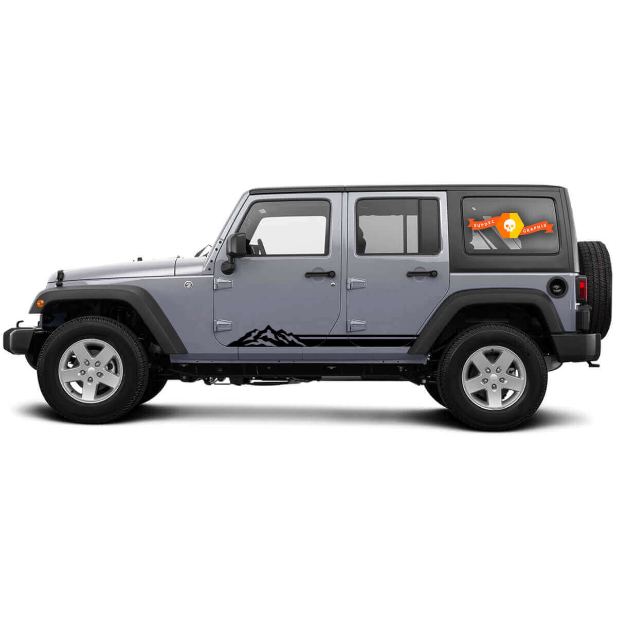 Mountain Rocker Panel Vinyl Stickers voor Jeep Wrangler CJ TJ JK JKU JL JLU