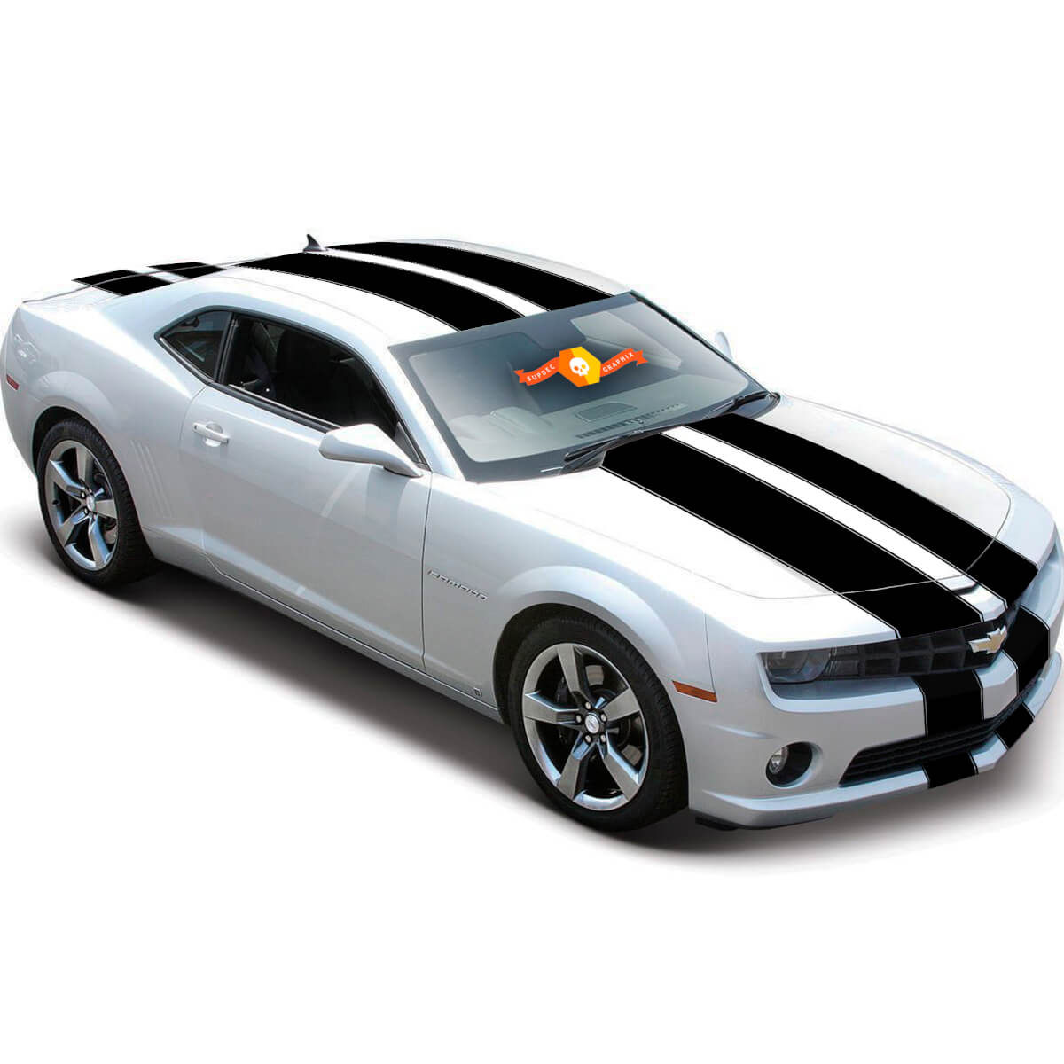 2010 - 2020 Chevy Camaro taps toelopende dubbele Rally Racing strepen sticker sticker 2012 2011 SS V6 1
