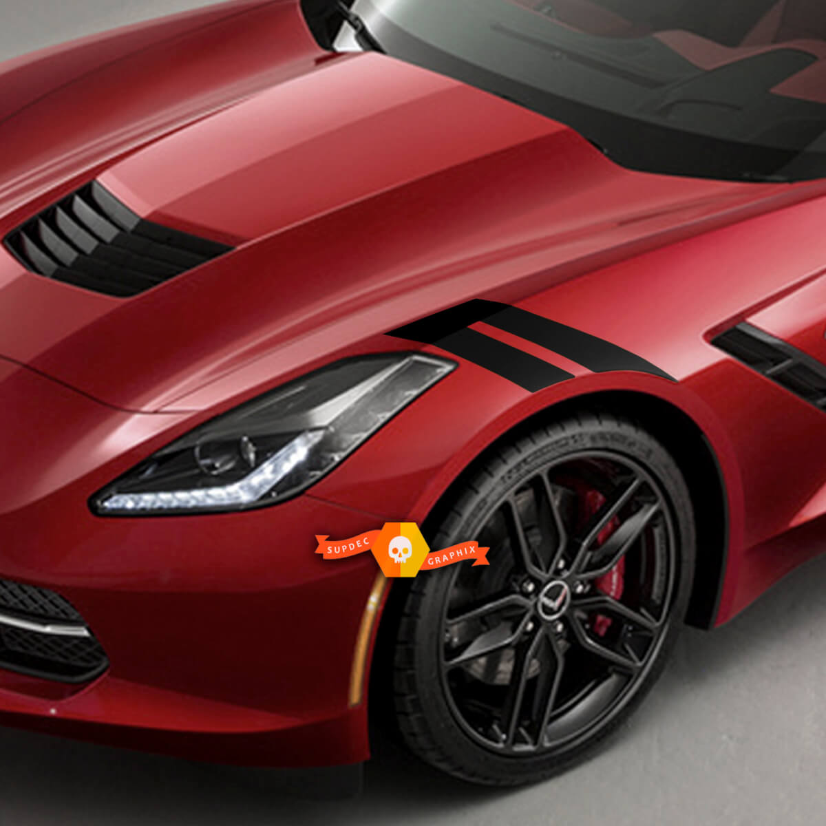 Chevrolet Corvette C7 sider zijstrepen Sport Racing dubbele stickers stickers
