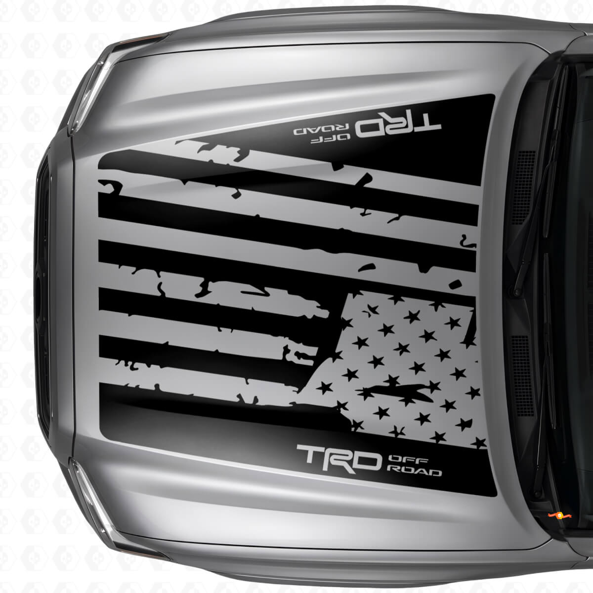 TRD-stijl USA vlag motordeksellogo vinylsticker voor Toyota Tacoma 2016-21