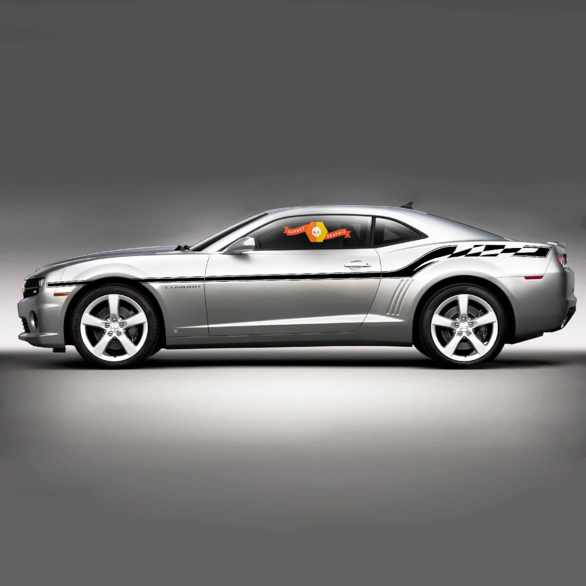 2010 2011 2012 2013 Chevrolet Camaro geruite vlag Accent zijkant Bodyline strepen sticker sticker
