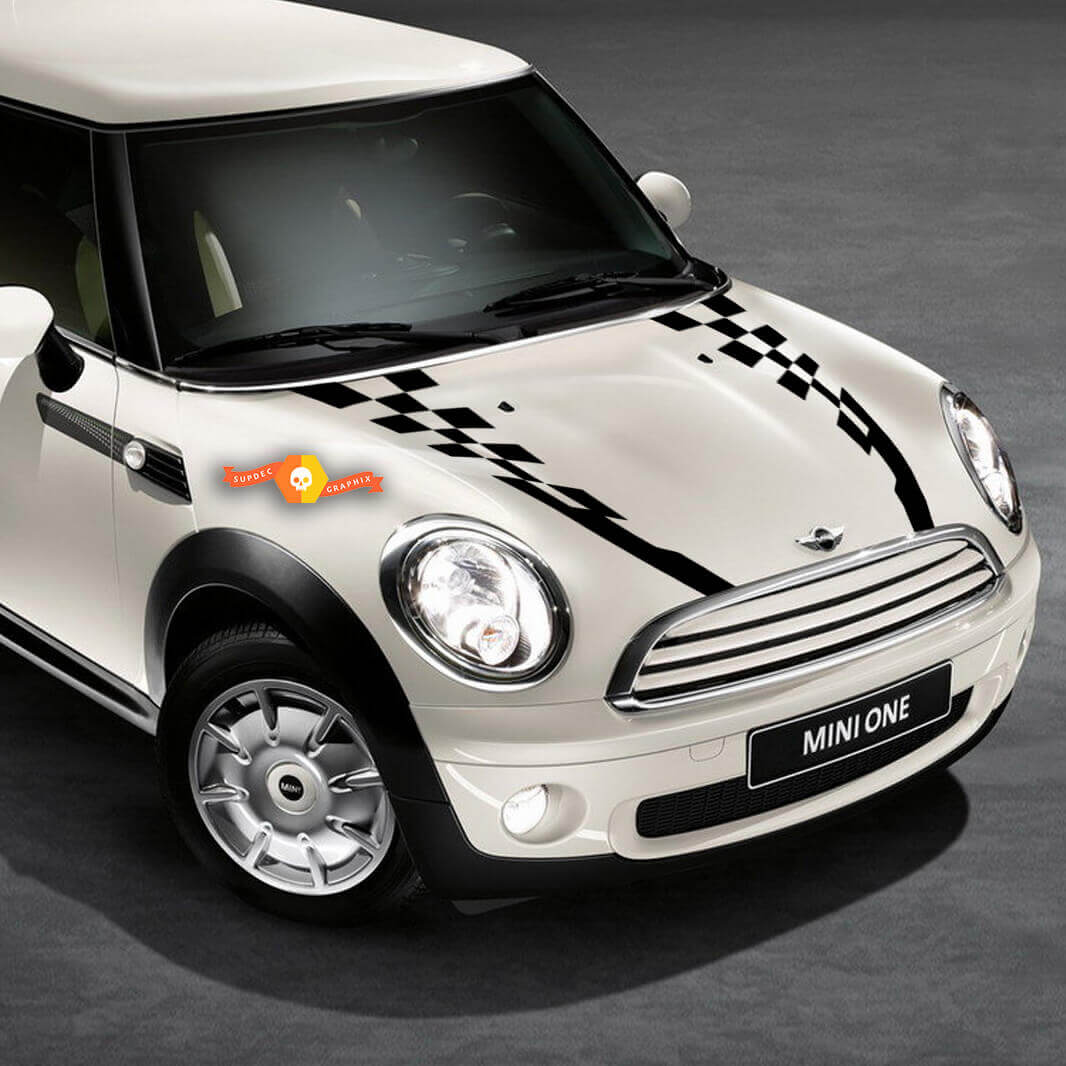 Race Vlaggenruit Motorkap Strepen Vinyl Stickers Voor Mini Cooper 2007-2021