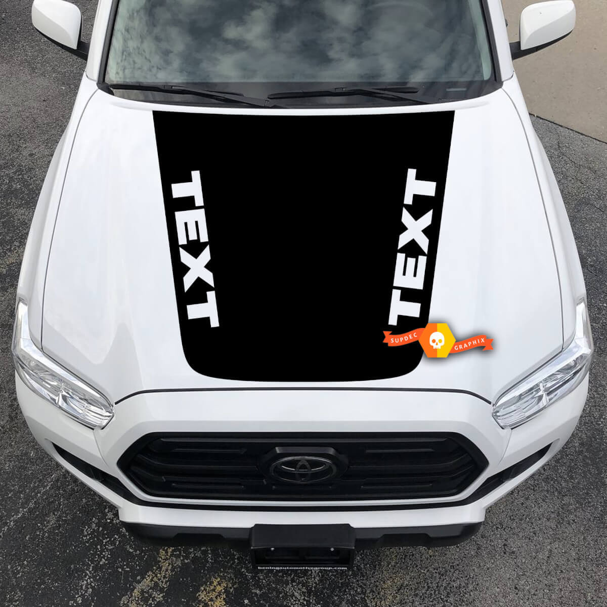 Blackout met aangepaste tekst motorkap vinyl sticker voor Toyota Tacoma 2016-2021