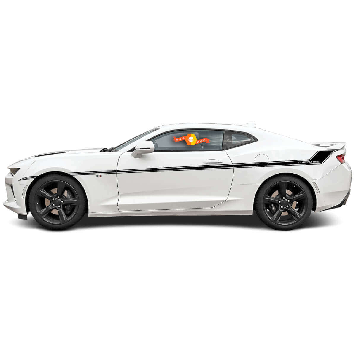Classic Stripes Gepersonaliseerd Tekst Zij Vinyl Decal Kit voor Chevy Camaro 2016-17