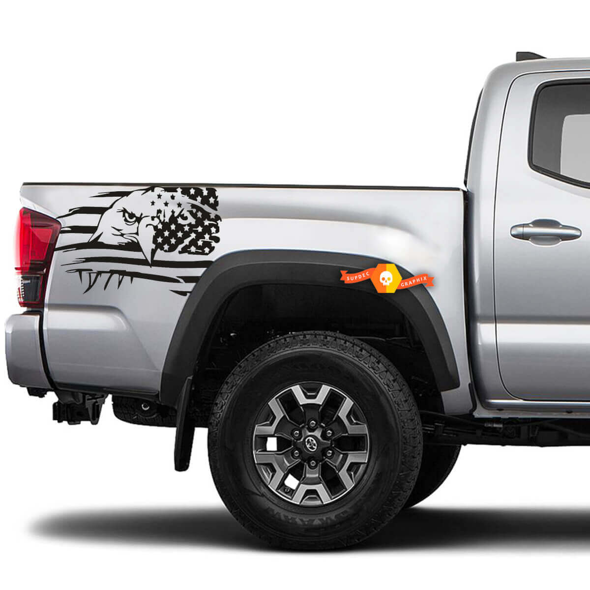 Eagle Verweerde USA Vlag Vinyl Sticker voor Toyota Tacoma 2016-2020