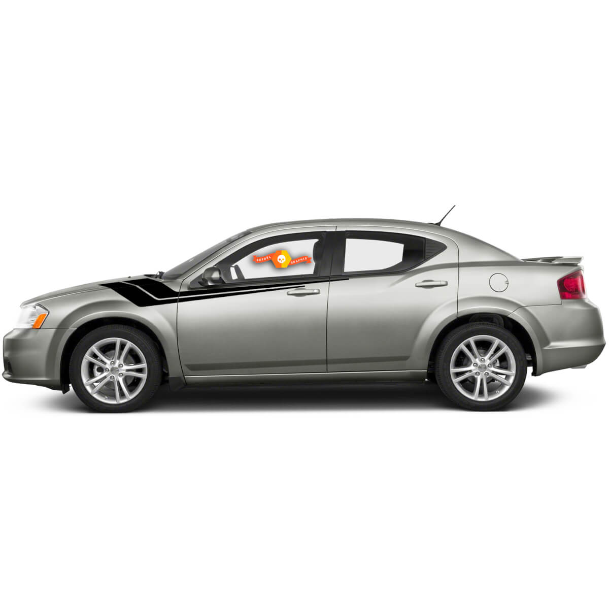 Dodge Avenger Hash Fender Side Hockey Bodyline Side Stripes Stickers Decals voor 2008-2014
