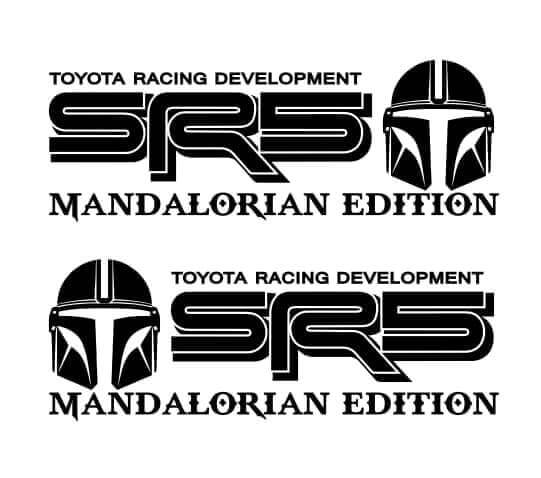 Paar SR5 Mandalorian Edition Off Road Racing Vinyl Sticker Sticker voor Toyota Tacoma Tundra
