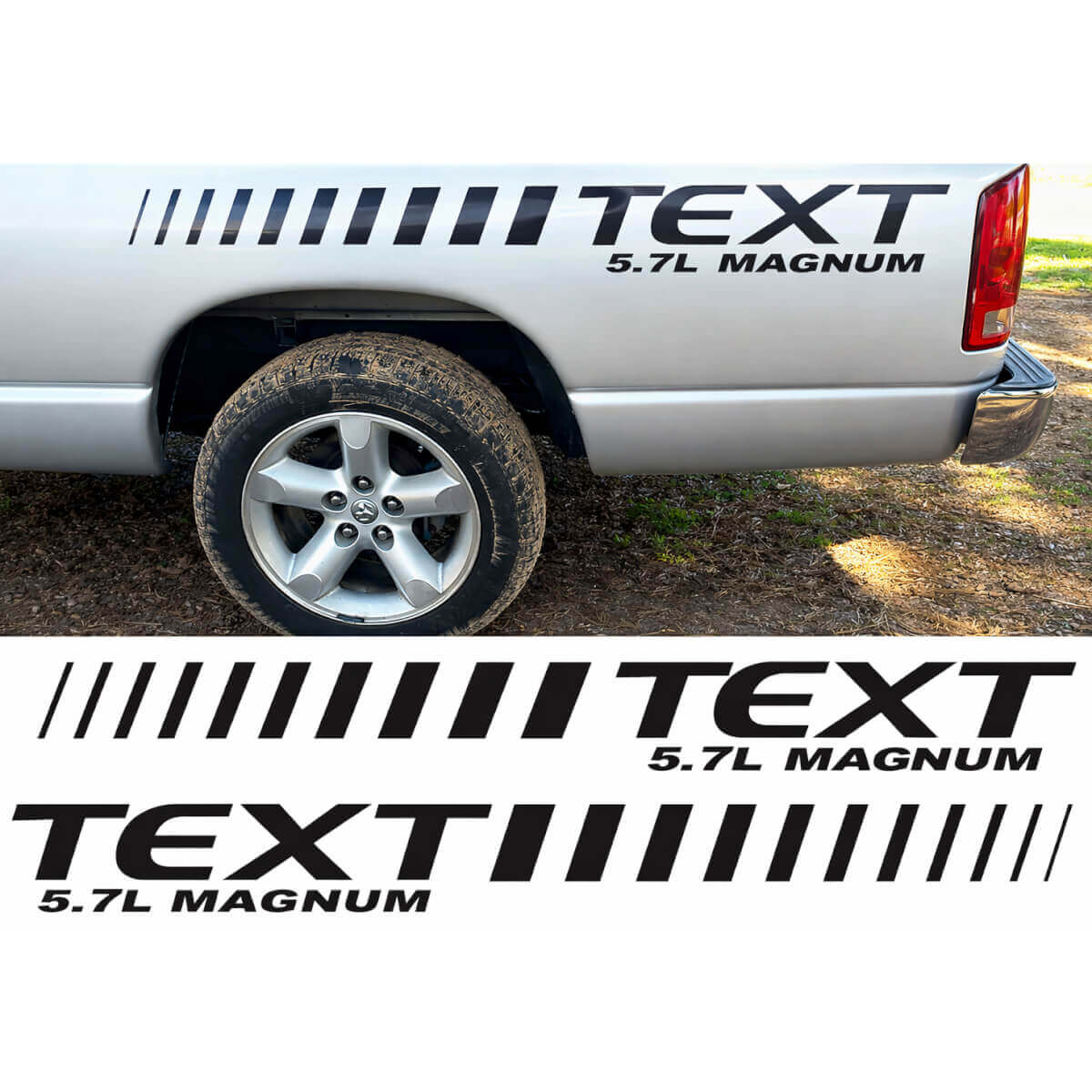 5.7 Magnum Custom Zijstroken Vinyl Decal Kit voor Dodge Ram