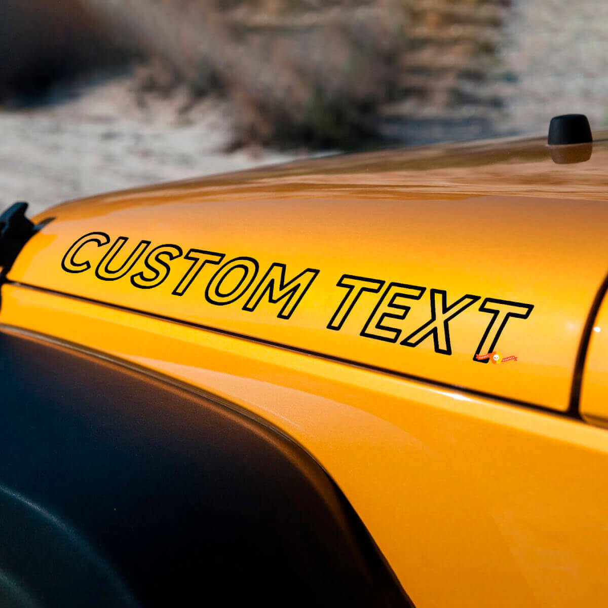 Maatwerk Outline Motorkap Lettering Vinyl Decal Kit voor Jeep Wrangler