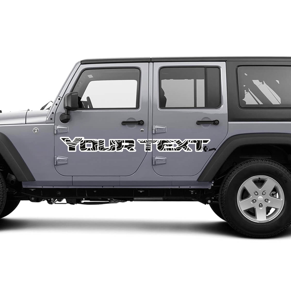 Jeep Graphics kit Vinyl Wrap Sticker Sticker Blackout Contour Kaart Deurstijl Sticker Sticker 2 kleuren
