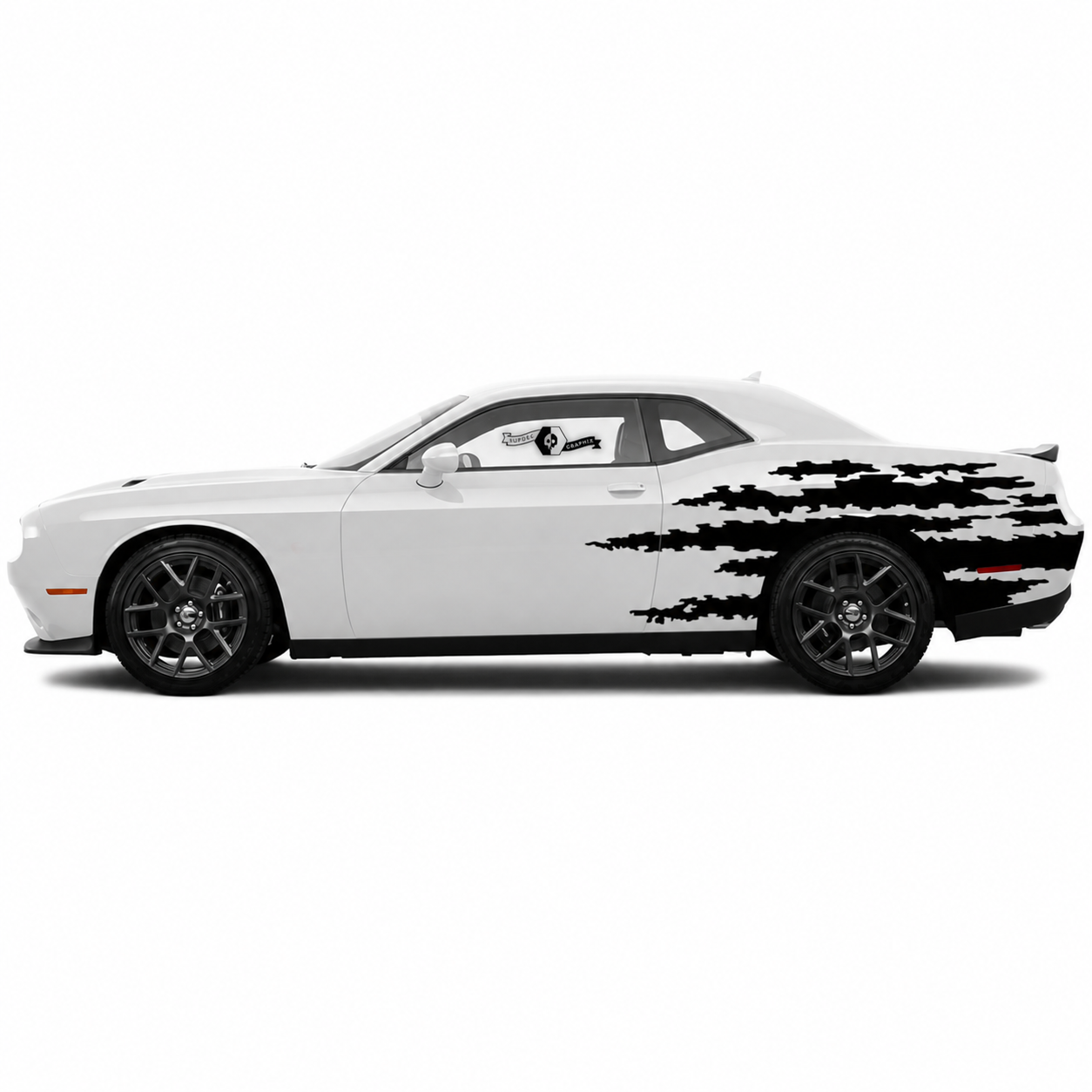 Torn Slash Pair Zijkant Achterspatbord Vinylsticker voor Dodge Challenger Hellcat
