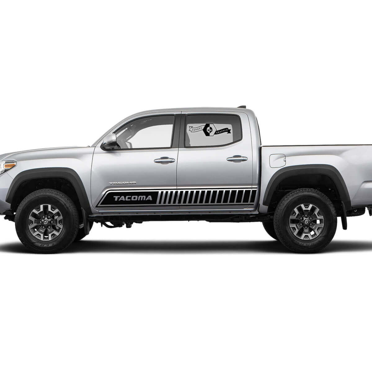 Paar strepen voor Tacoma Side Rocker Panel kruisende lijnen Vinyl Stickers Sticker geschikt voor Toyota Tacoma

