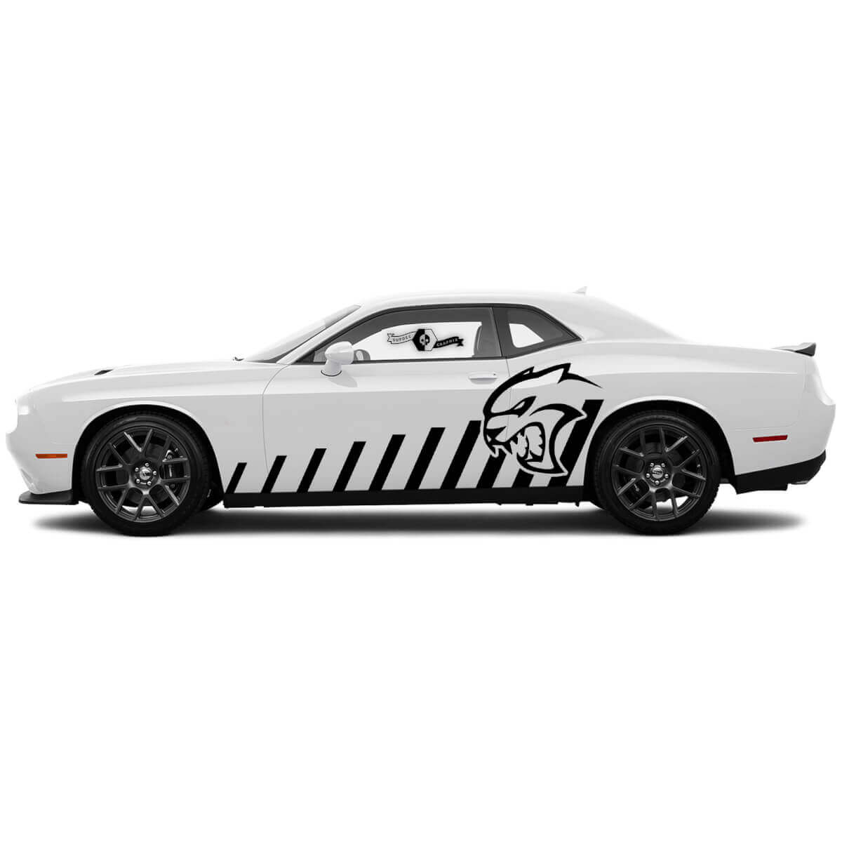 Paar schuine zijdeur Rocker Panel Racing Stripes stickers voor Dodge Challenger Hellcat Vinyl Decals Stickers
