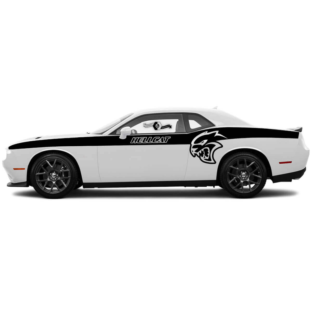 Paar SRT Hellcat-stickers voor Dodge Challenger Deur Side Fender Vinyl Decals Stickers
