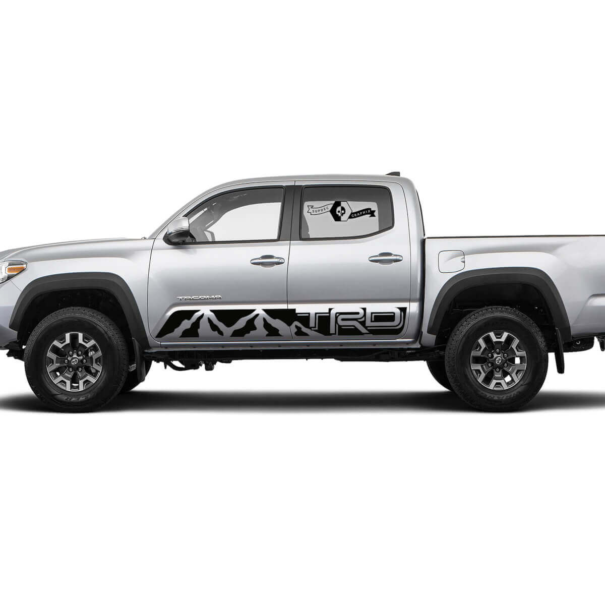 Paar strepen voor Tacoma Side Rocker Mountains TRD Panel Vinyl Stickers Sticker geschikt voor Toyota Tacoma
