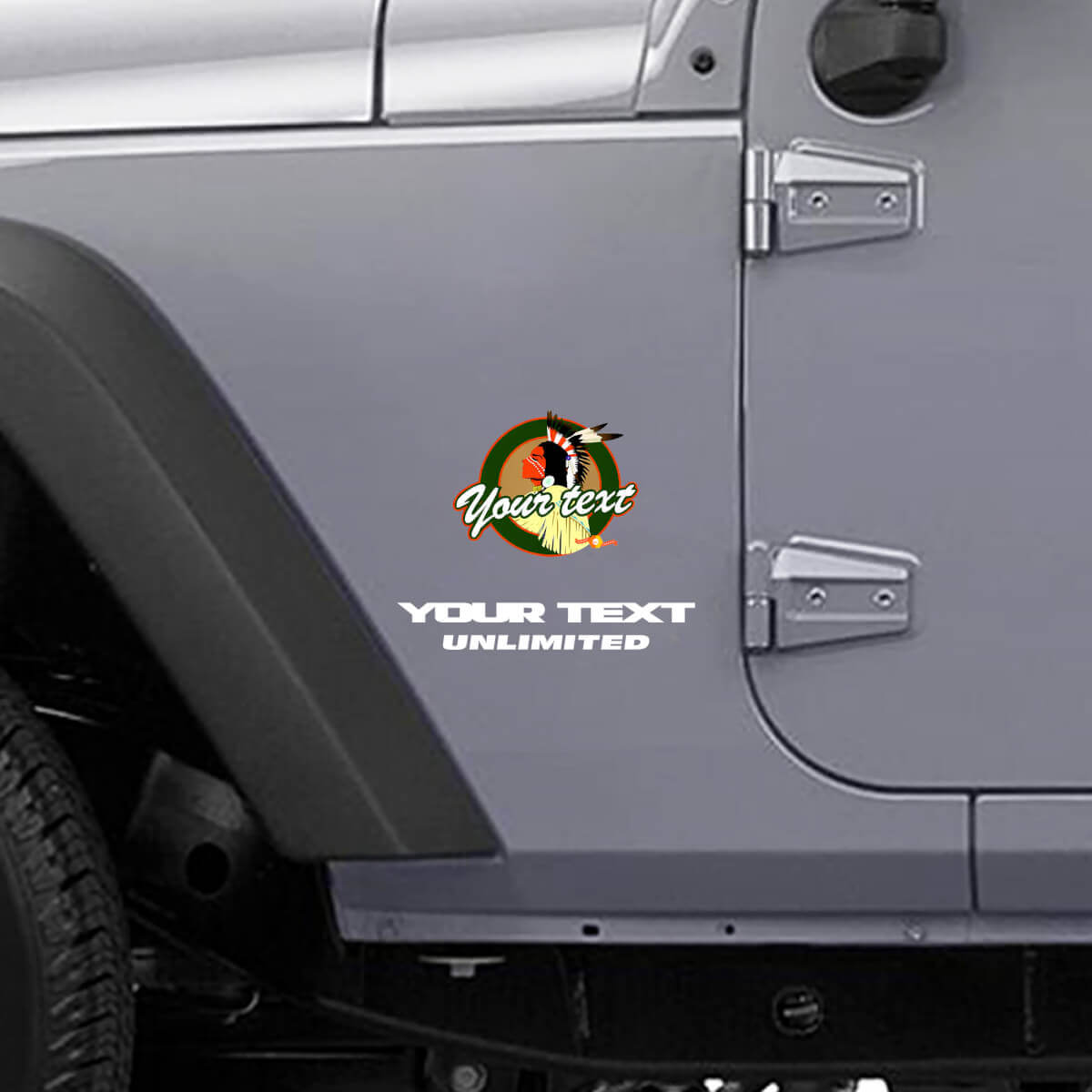 Vinyl Decal Kit met Aangepaste Tekst & Logo voor Jeep Wrangler CJ
