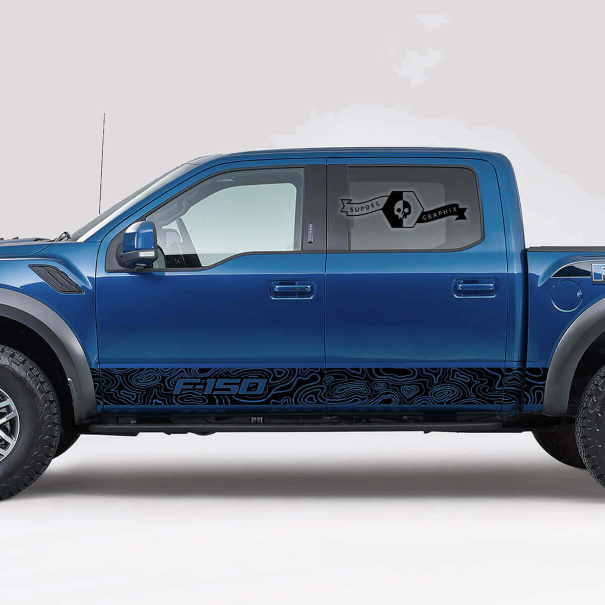 Topografische Kaart Zijstrepen Vinyl Decals Kit voor Musclecar truck