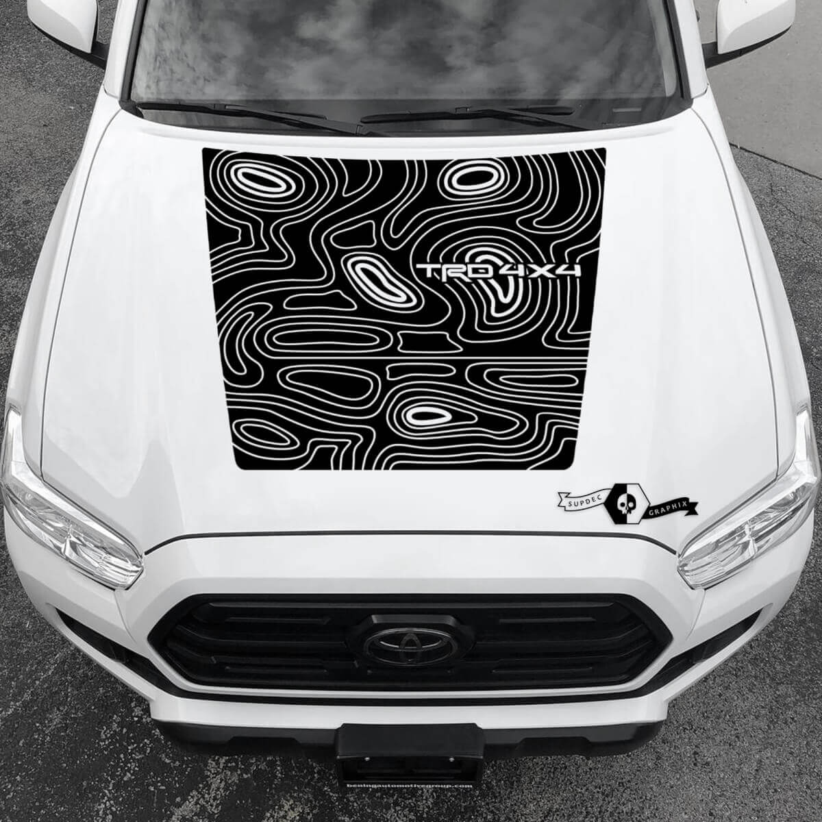 TRD Topografische Kaartstijl Motorkap Vinyl Decal Sticker voor Toyota Tacoma 2016-2021
