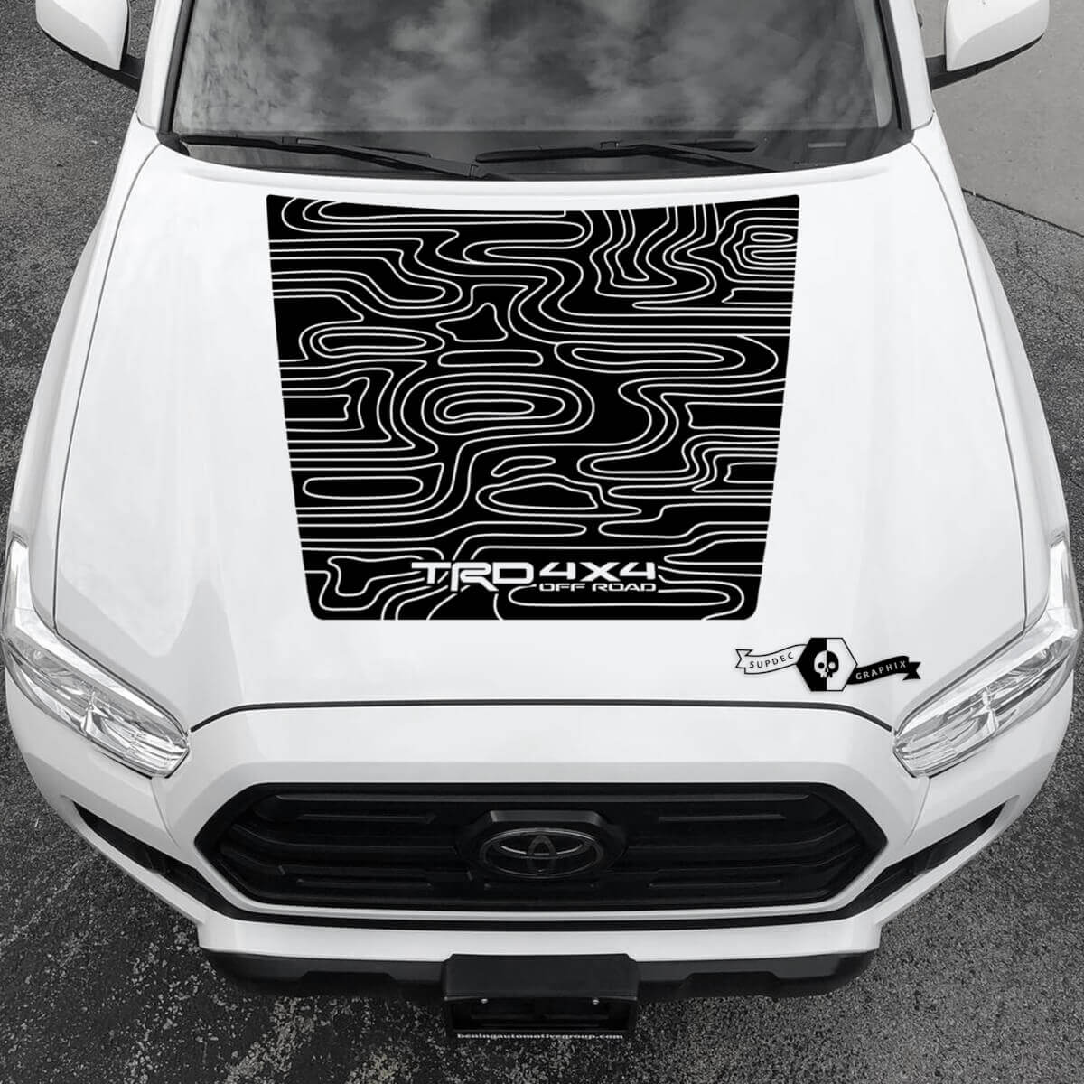 TRD 4x4 Offroad Tacoma Hood NEE! Scoop Blackout Topografische Kaart kap Toyota Vinyl Stickers Sticker geschikt voor Tacoma 16-21
