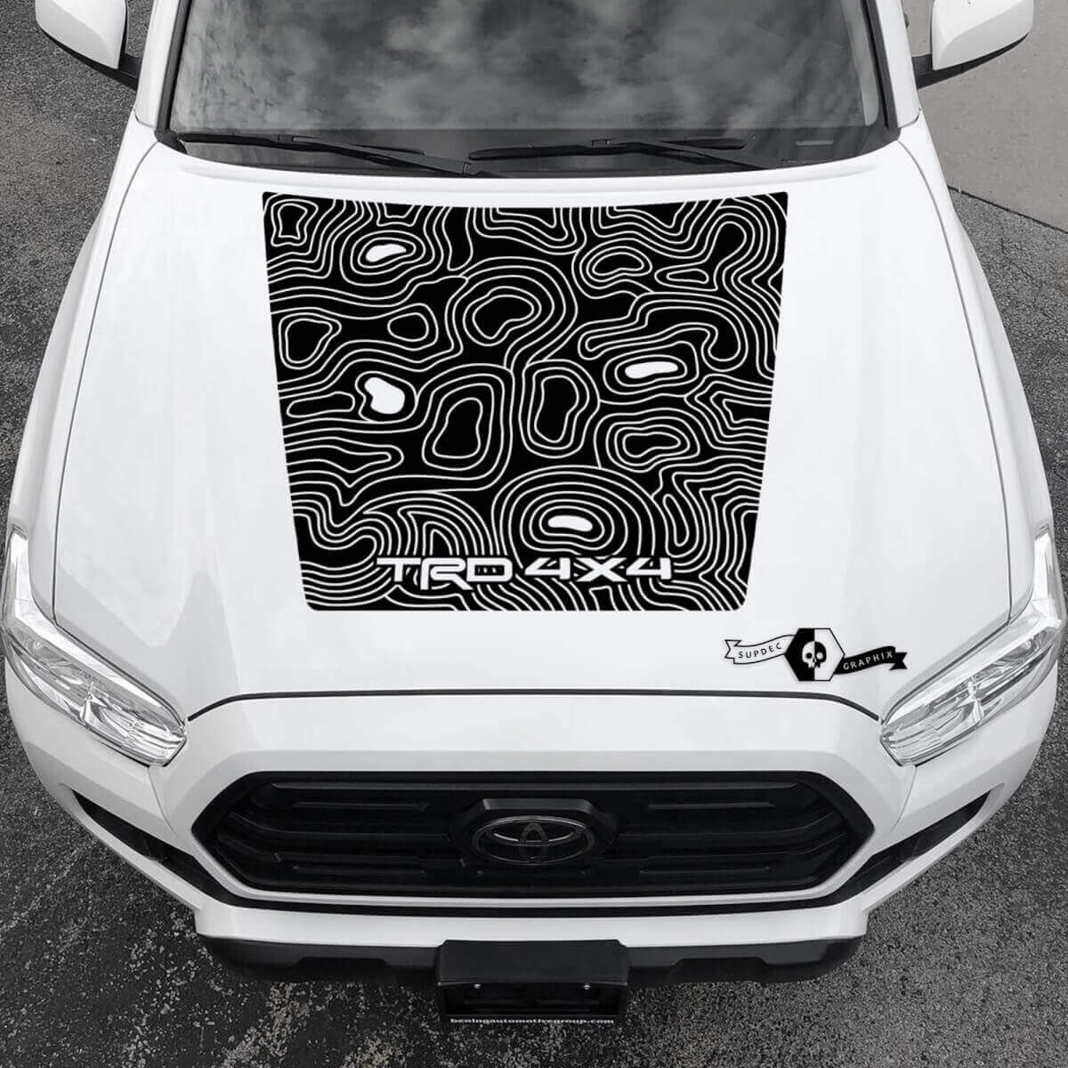 TRD 4x4 Topografische Kaart Motorkap Vinyl Decal Sticker voor Toyota Tacoma 2016-2021