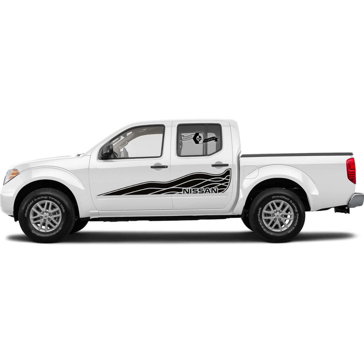 Paar Wave Style zijdecals stickers voor Nissan Frontier
