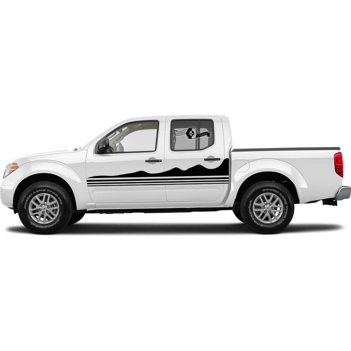 Paar bergen golfstijl zijde Nissan stickers voor Frontier
