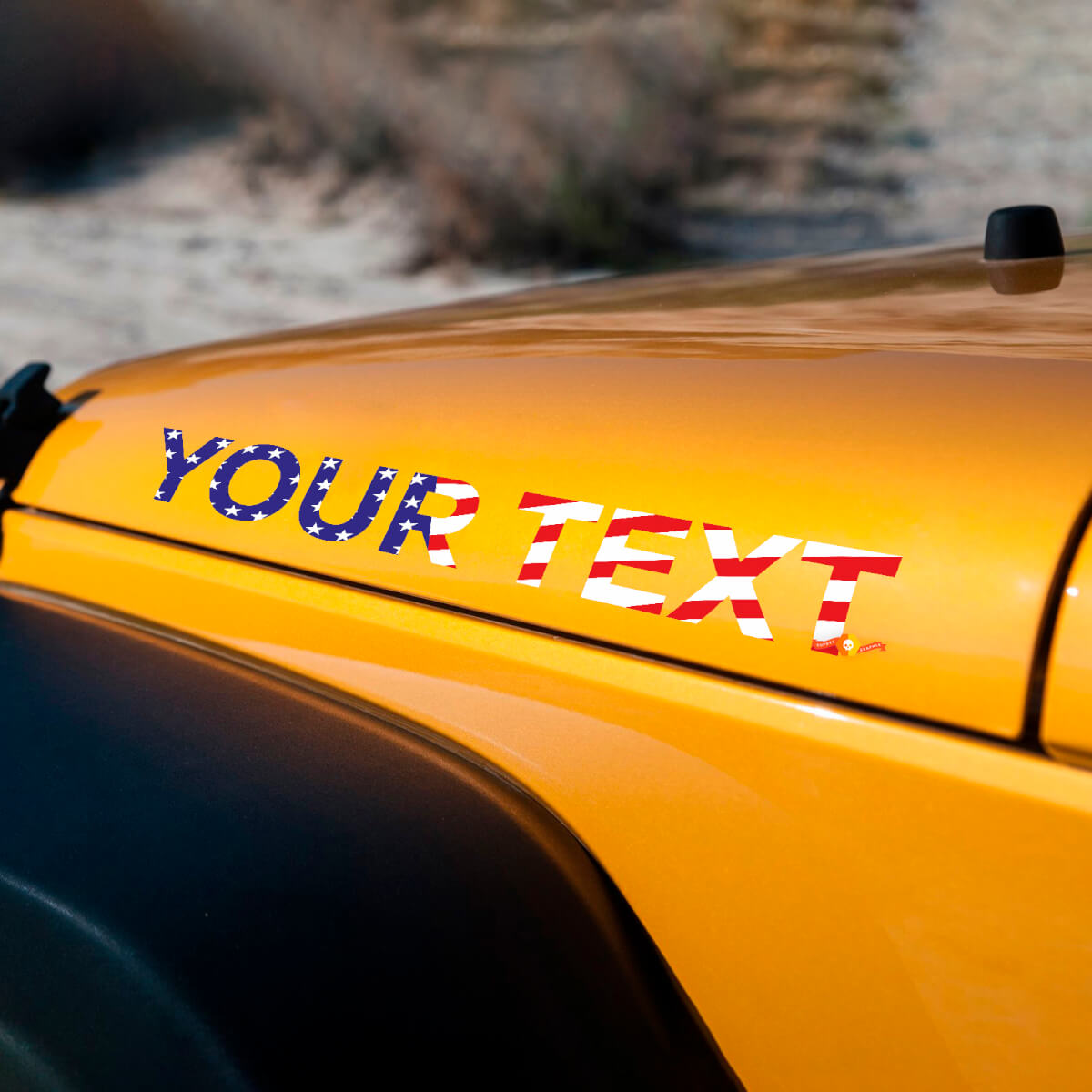 American vlag stijl lettertype motorkap vinyl decal set voor Jeep Rubicon