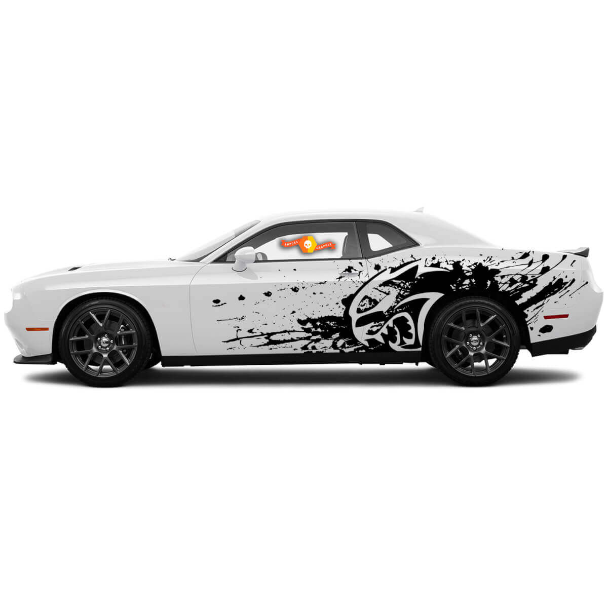 Hellcat Splash Grafisch Zij Vinyl Sticker Kit voor Dodge Challenger