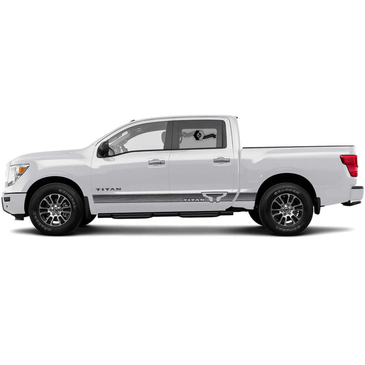 Mirage Zijdeurstriping Vinyl Decals Kit voor Nissan Titan