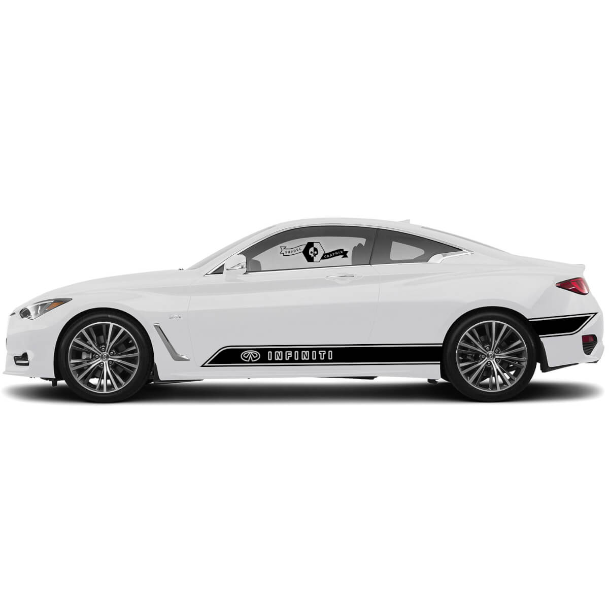 Paar stickerstickers op de zijdeur en achterbumperstreep voor INFINITI Q50 Q60
