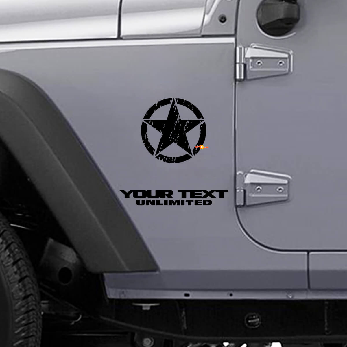Versleten Ster Zij Vinyl Decal voor Jeep Wrangler YK JK XJ