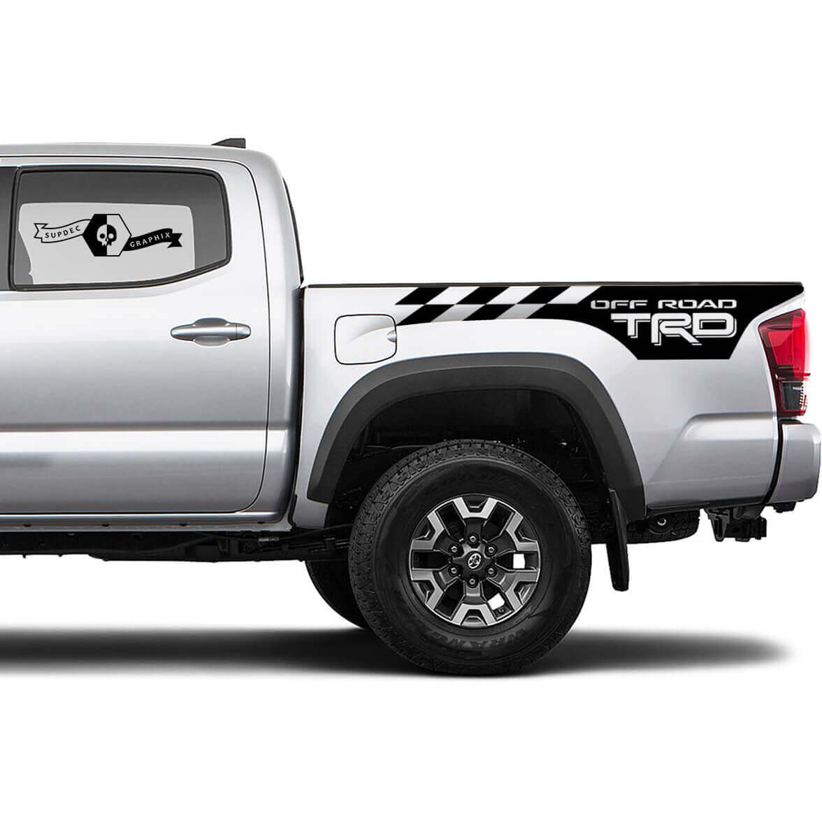 TRD-stijl Off Road geblokte vlag opbergvinylstickers voor Toyota Tacoma Tundra