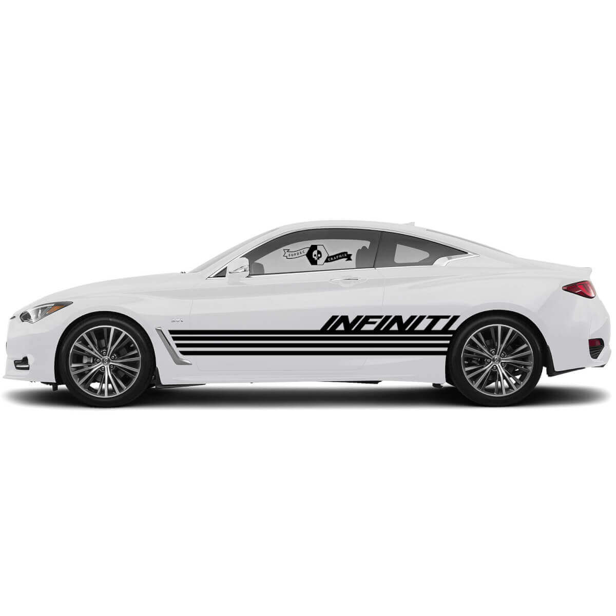 Paar Moderne Decal Sticker grote brede deurstreep voor INFINITI Q50 Q60
