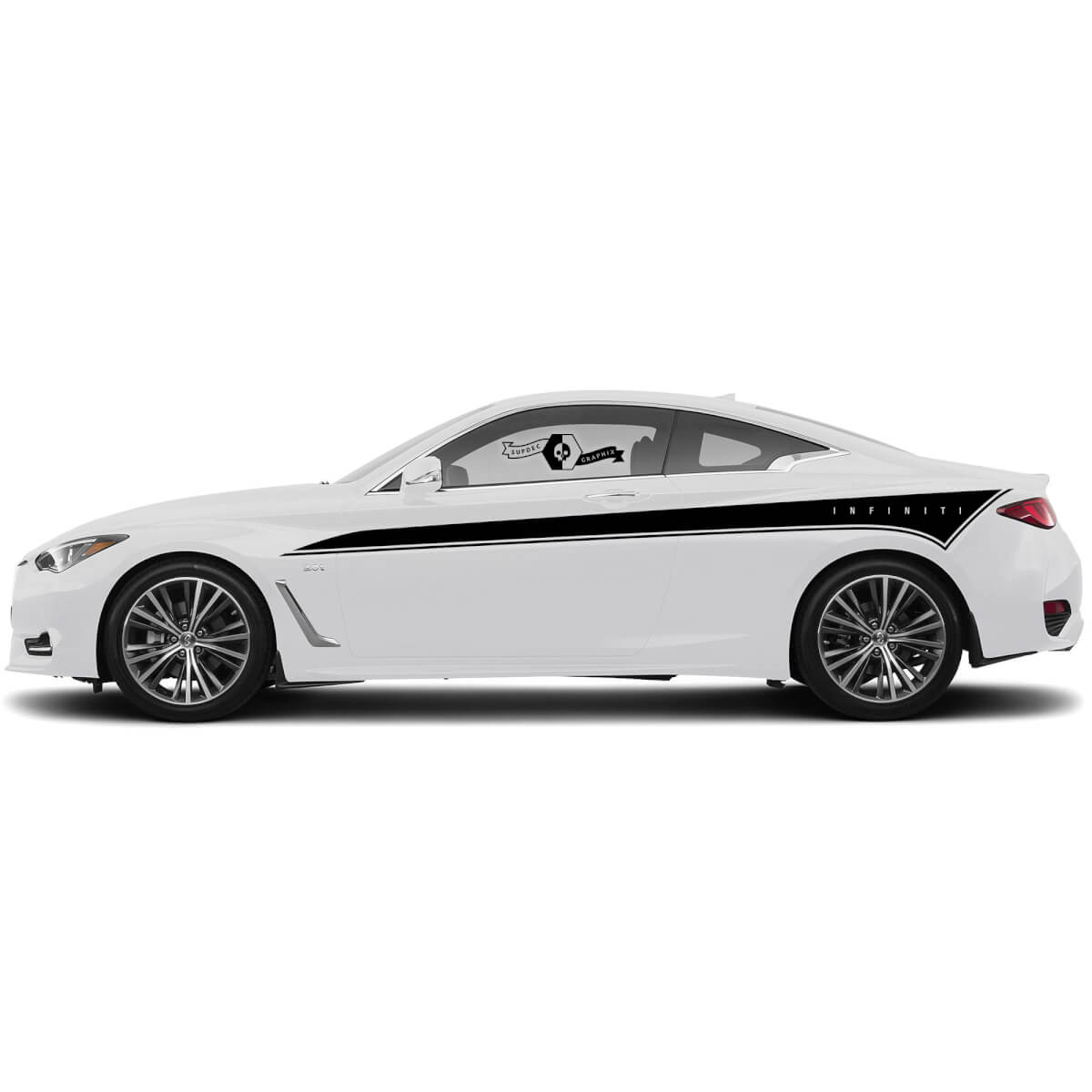 Paar deuraccentstrip sticker sticker grote brede deurstreep voor INFINITI Q50 Q60
