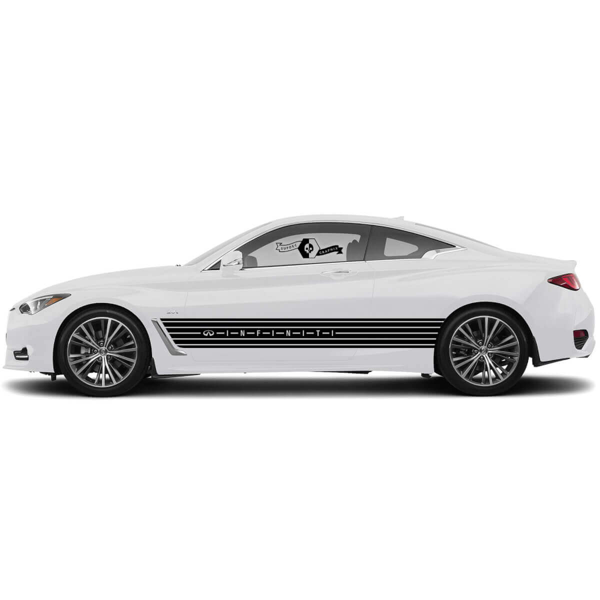 Paar Decal Sticker grote brede deurstrookstreep voor INFINITI Q50 Q60
