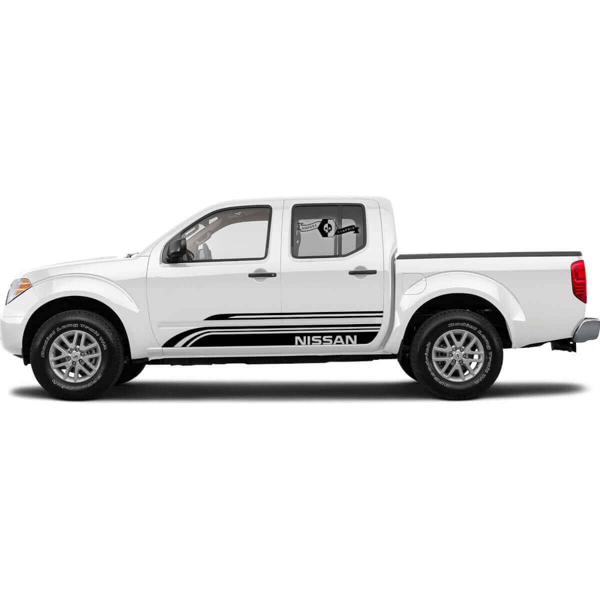 Gespleten lijn dorpel deurstreep vinyl decal set voor Nissan Titan
