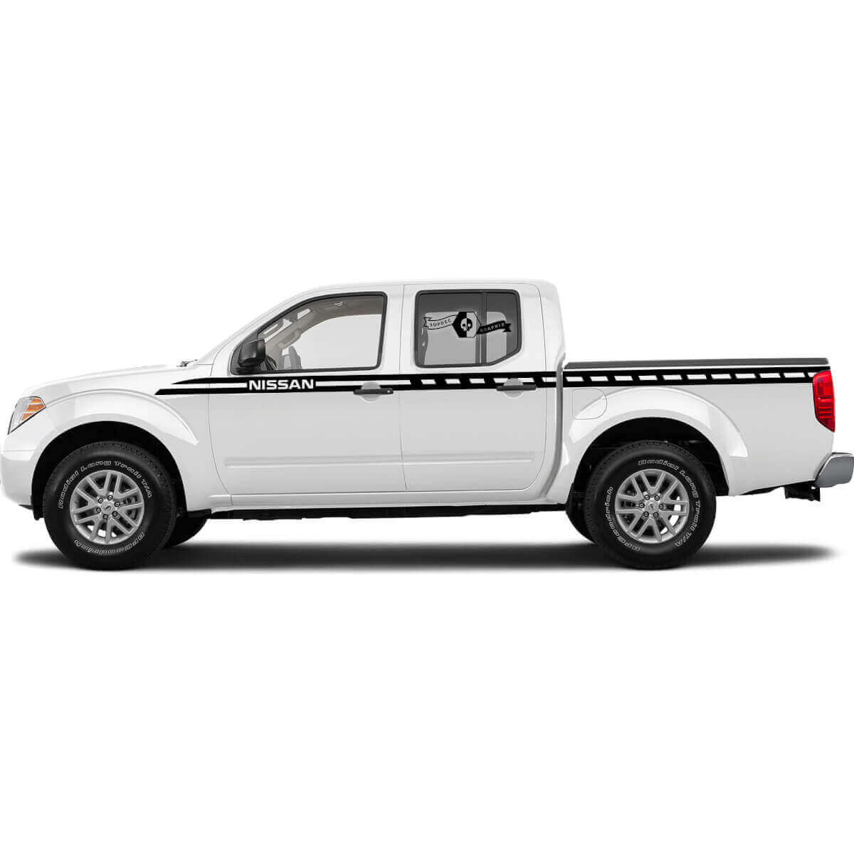 Witgeruite Zijstrips Vinyl Decal Sticker Kit Voor Nissan Titan