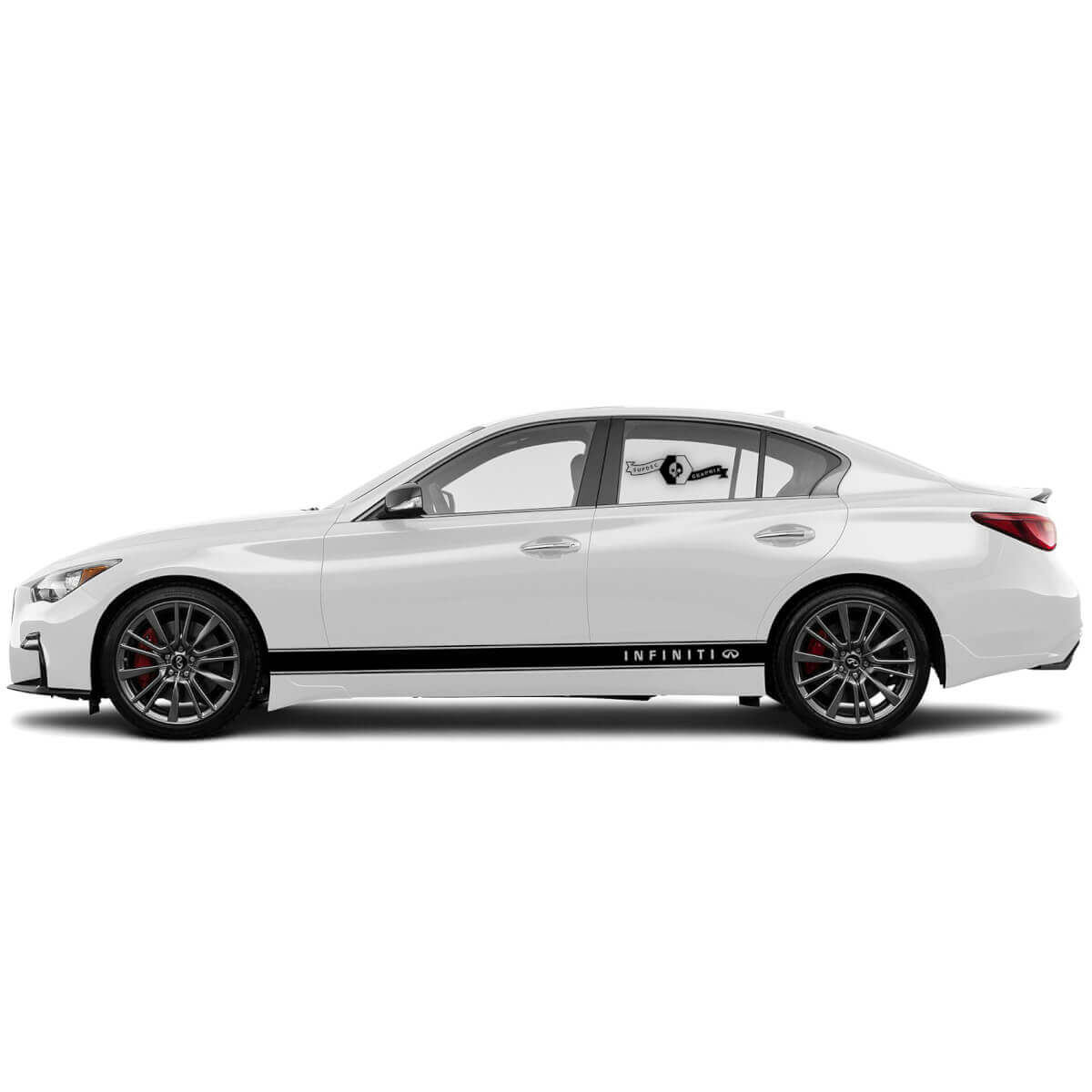 2 Nieuwe Decal Rocker Panel Sticker Solid Modern Slim Stripe voor INFINITI Q50 Q60
