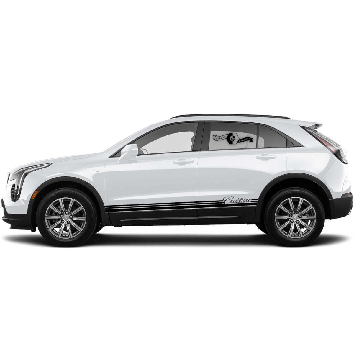 2 Nieuwe Decal Rocker Panel Sticker Horizontale Strepen Streep voor Cadillac XT4
