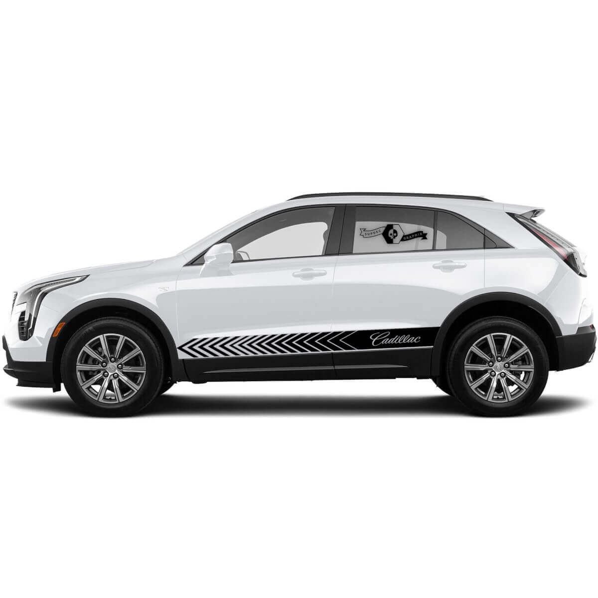 2 Nieuwe Decal Logo Rocker Panel Sticker Pijl Lijnen Streep voor Cadillac XT4