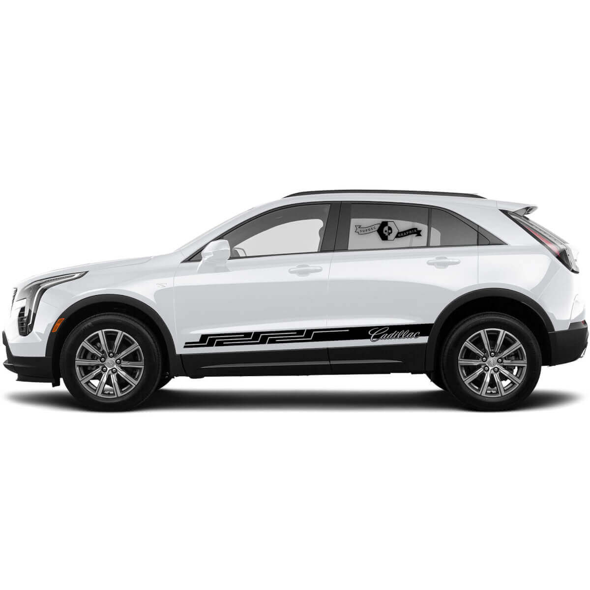 2 Nieuwe Decal Rocker Panel Sticker Lines Patroon Streep voor Cadillac XT4
