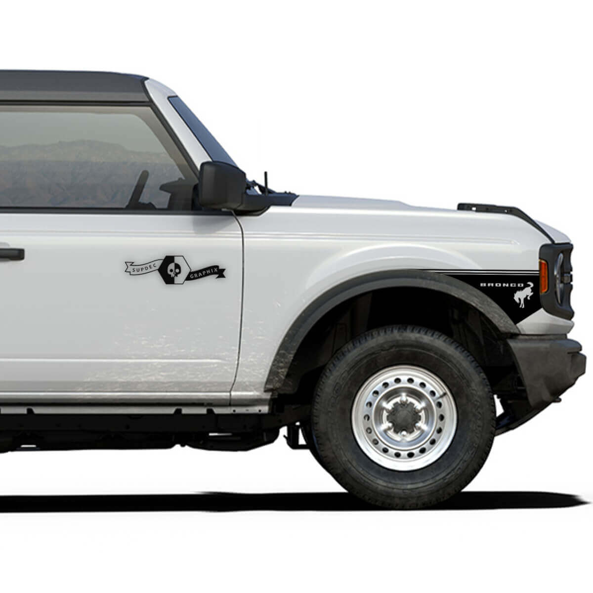 Nieuw Retro Decal Vinyl Zij Fender Stijlvolle Sticker Streep voor Ford Bronco 2-deurs
