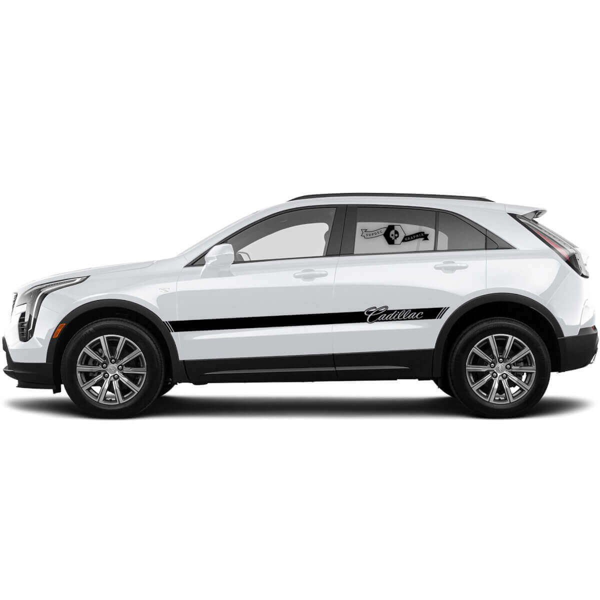 2 Nieuwe Decal Deuren Klassieke Middenstickerlijnen Klassieke Streep voor Cadillac XT4
