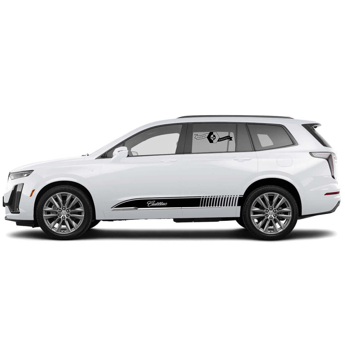 2 Nieuwe Decal Rocker Panel Classic Sticker Lines Classic Stripe voor Cadillac XT6
