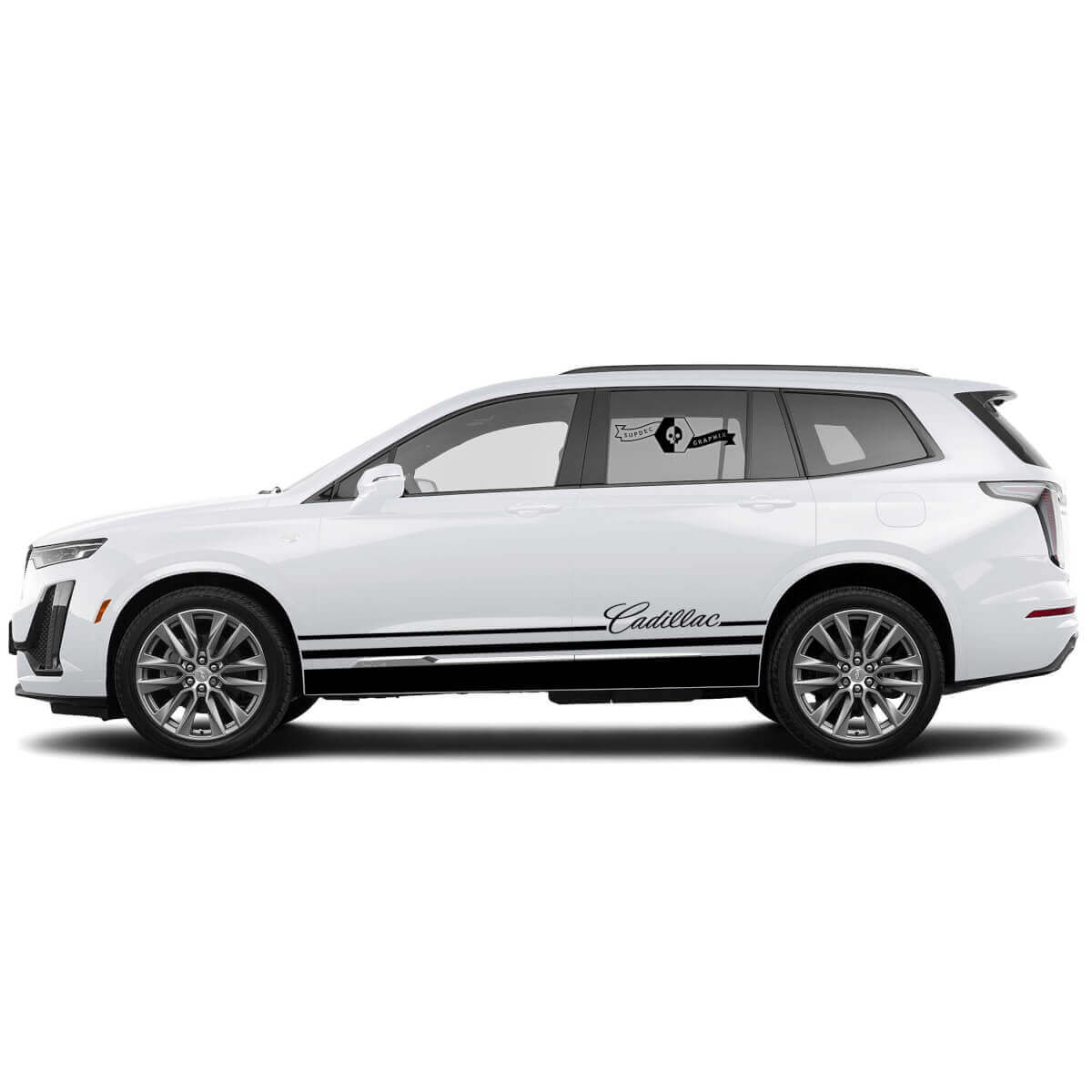 2 Nieuwe Decal Rocker Panel Classic Sticker Lines Stripe voor Cadillac XT6
