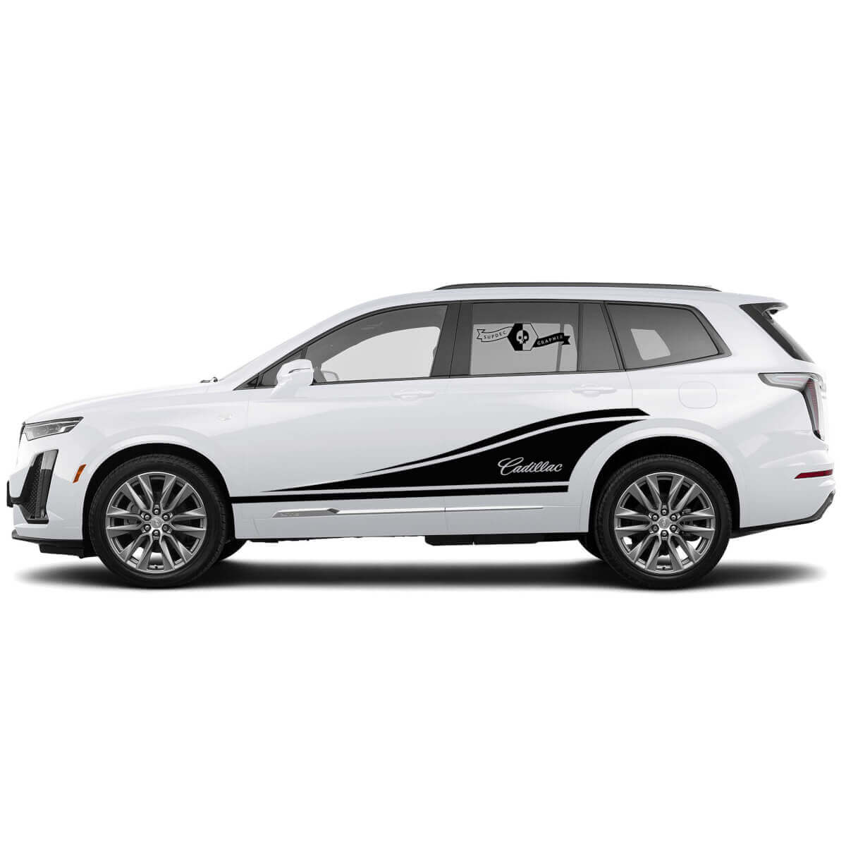 2 Nieuwe Decal Deur Classic Sticker Streep Binaire Breed voor Cadillac XT6
