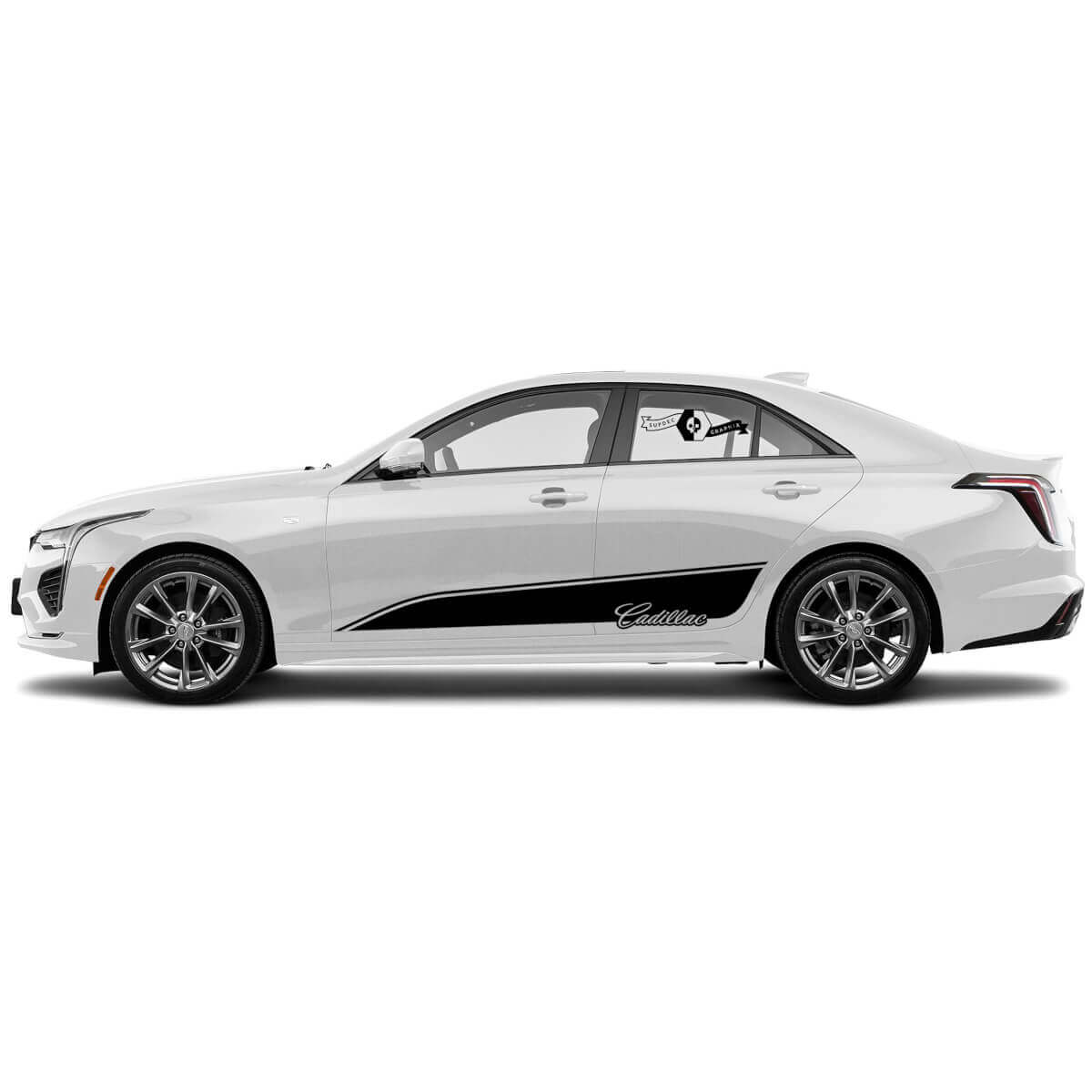 2 Nieuwe Decal Sticker Stijlvolle Deuren Accent Trim Lines Wrap vinyl Decal voor Cadillac CT4
